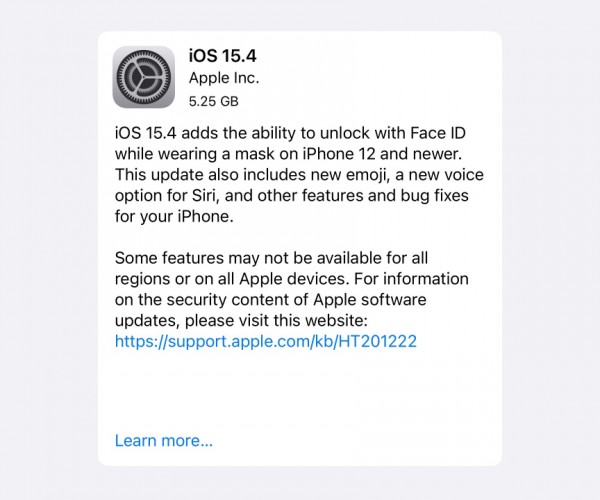 نسخه نهایی iOS 15.4 و iPadOS 15.4 عرضه شد