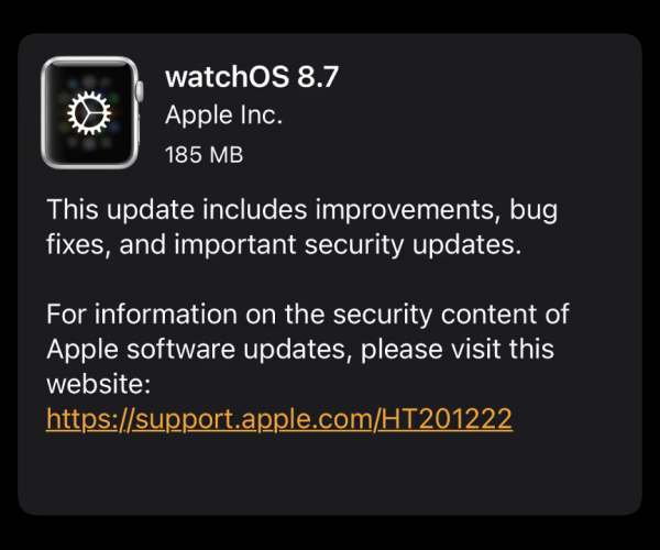 نسخه نهایی watchOS 8.7 عرضه شد
