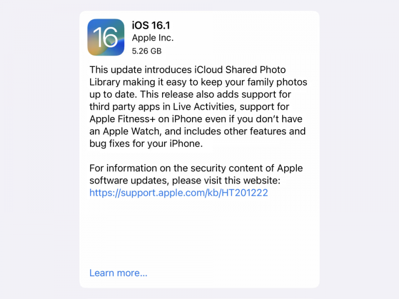 نسخه نهایی iOS 16.1 و iPadOS 16.1 عرضه شد