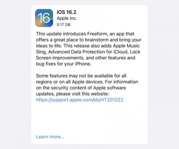 نسخه نهایی iOS 16.2 و iPadOS 16.2 عرضه شد