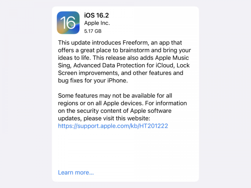 نسخه نهایی iOS 16.2 و iPadOS 16.2 عرضه شد