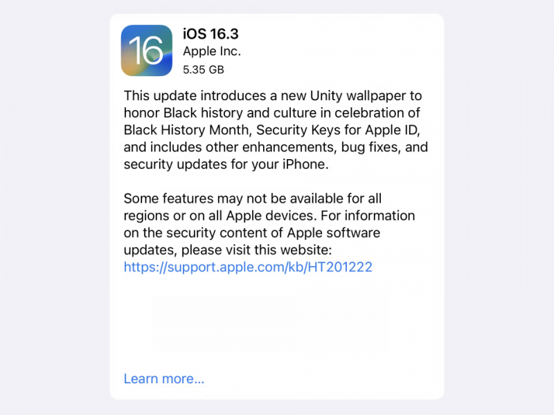 نسخه نهایی iOS 16.3 و iPadOS 16.3 عرضه شد